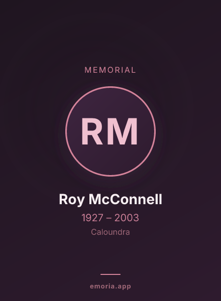Memorial portrait of Roy McConnell
