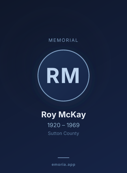 Memorial portrait of Roy McKay