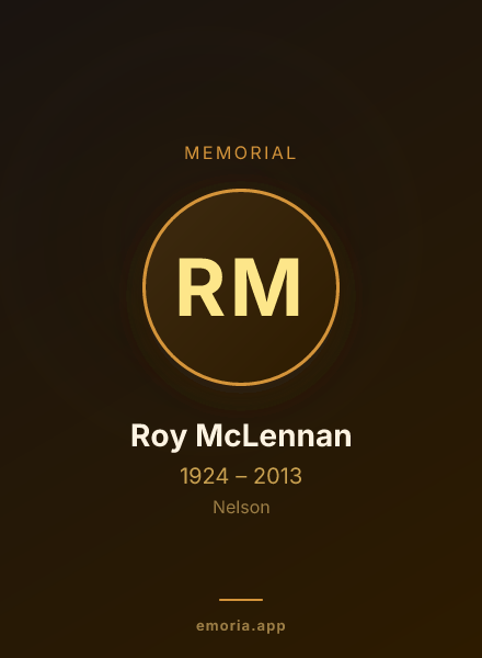 Memorial portrait of Roy McLennan