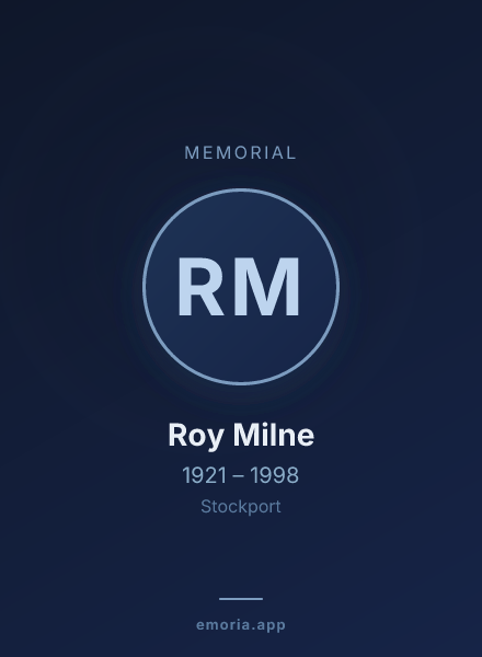 Memorial portrait of Roy Milne