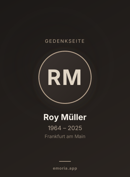 Gedenkportrait von Roy Müller