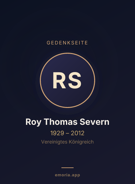 Gedenkportrait von Roy Thomas Severn