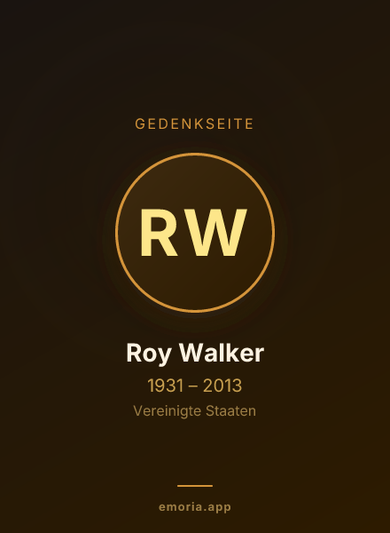 Gedenkportrait von Roy Walker