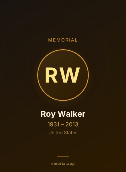 Memorial portrait of Roy Walker
