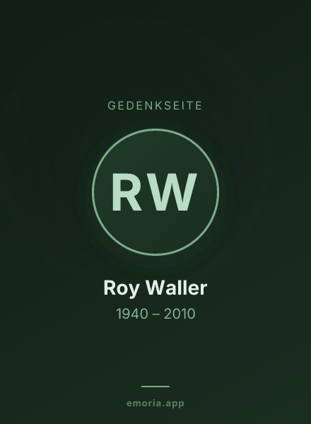 Gedenkportrait von Roy Waller