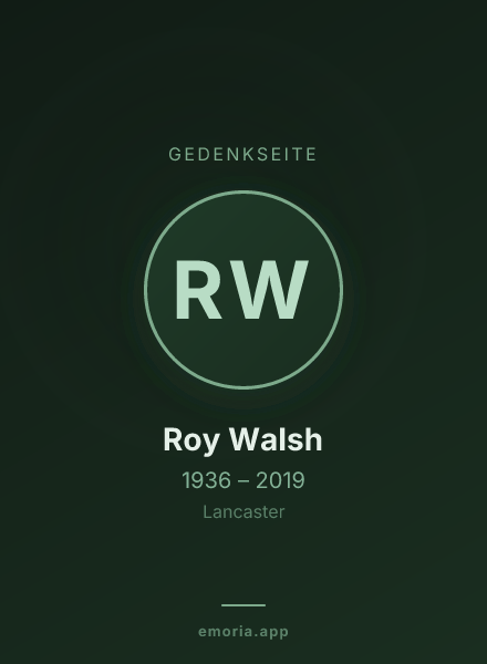 Gedenkportrait von Roy Walsh