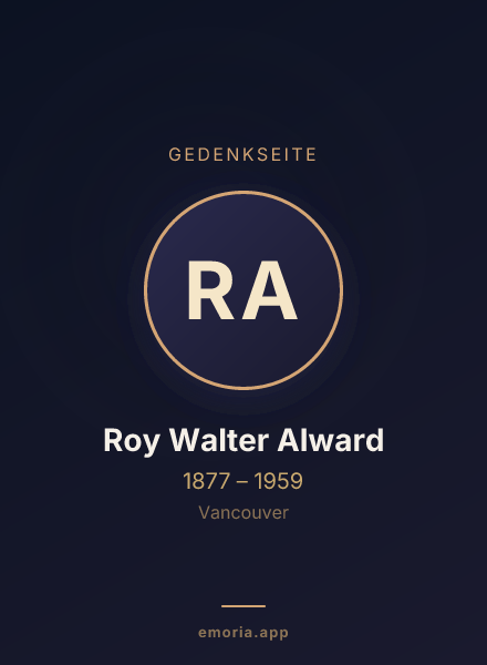 Gedenkportrait von Roy Walter Alward