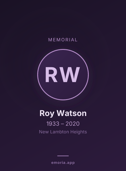 Memorial portrait of Roy Watson