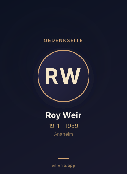 Gedenkportrait von Roy Weir