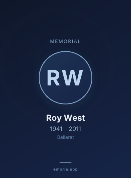 Memorial portrait of Roy West