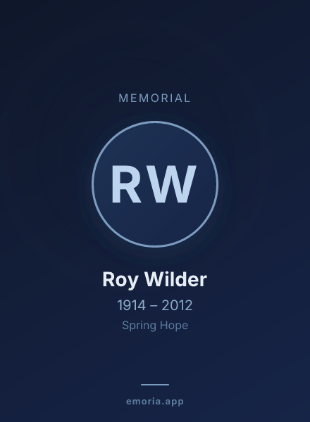 Memorial portrait of Roy Wilder