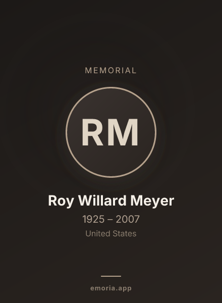 Memorial portrait of Roy Willard Meyer