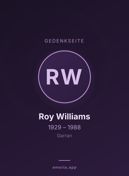 Gedenkportrait von Roy Williams