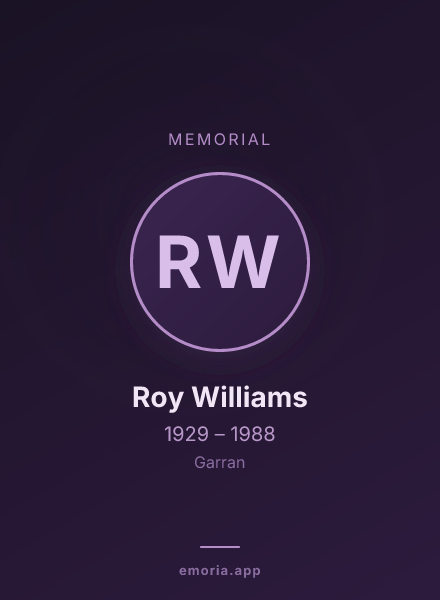 Memorial portrait of Roy Williams