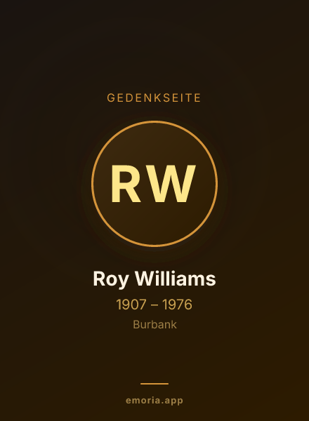 Gedenkportrait von Roy Williams