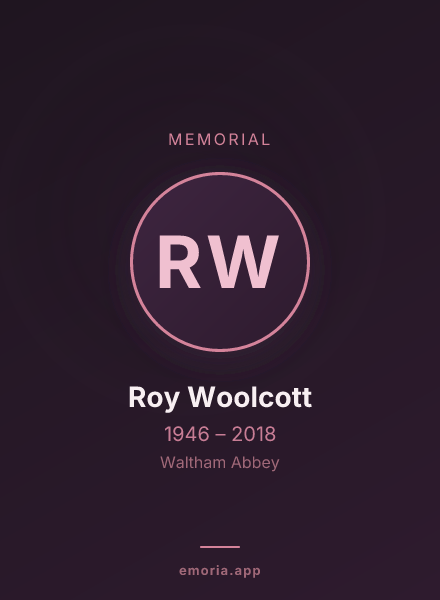 Memorial portrait of Roy Woolcott