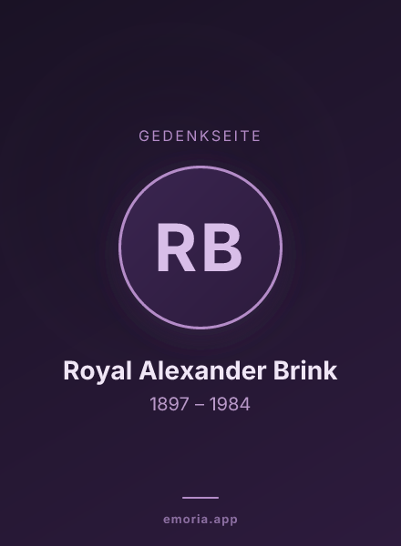 Gedenkportrait von Royal Alexander Brink