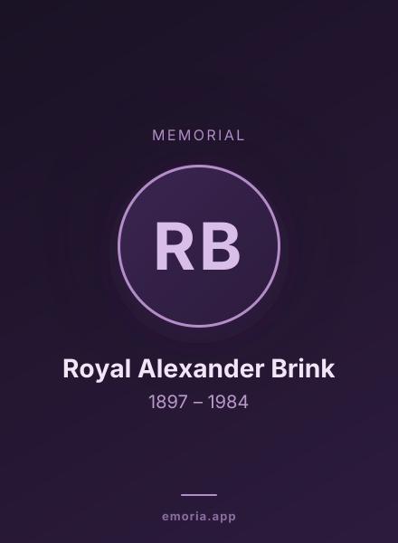 Memorial portrait of Royal Alexander Brink