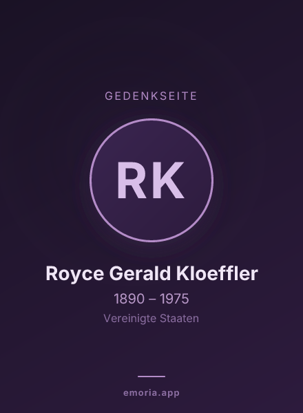 Gedenkportrait von Royce Gerald Kloeffler