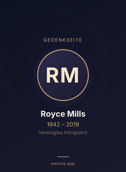 Gedenkportrait von Royce Mills