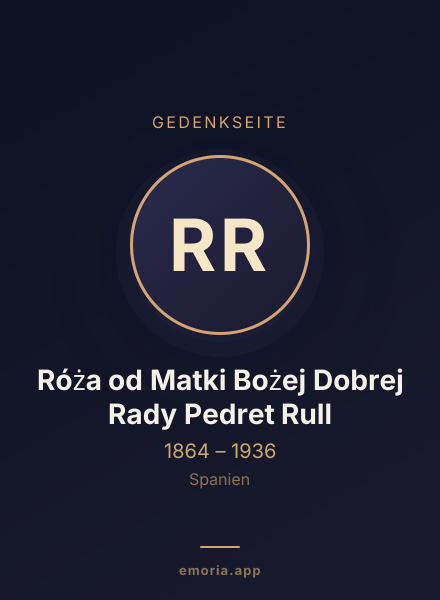 Gedenkportrait von Róża od Matki Bożej Dobrej Rady Pedret Rull