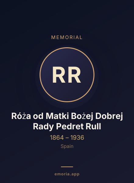 Memorial portrait of Róża od Matki Bożej Dobrej Rady Pedret Rull