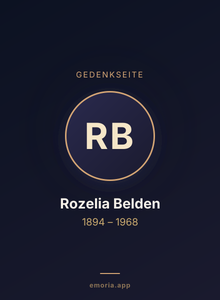 Gedenkportrait von Rozelia Belden