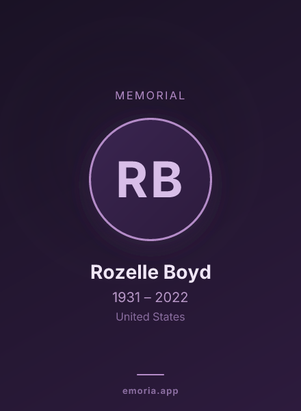 Memorial portrait of Rozelle Boyd