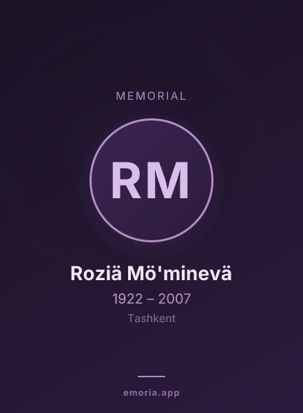 Memorial portrait of Roziä Mö'minevä