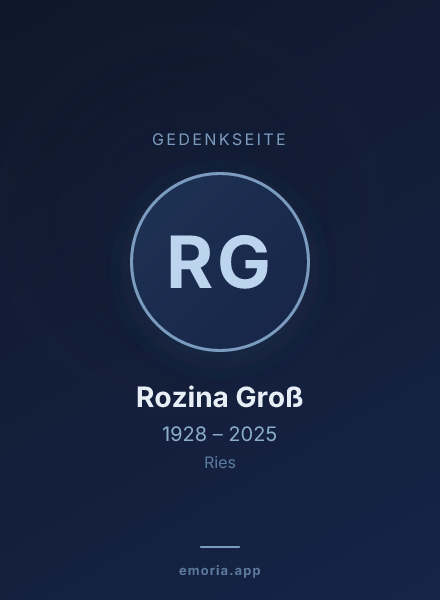 Gedenkportrait von Rozina Groß