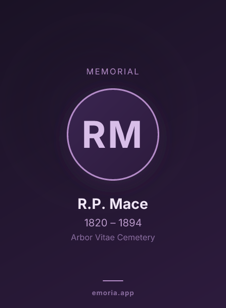 Memorial portrait of R.P. Mace