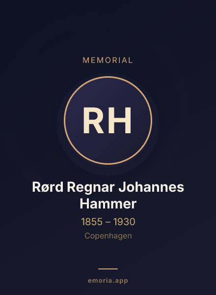 Memorial portrait of Rørd Regnar Johannes Hammer