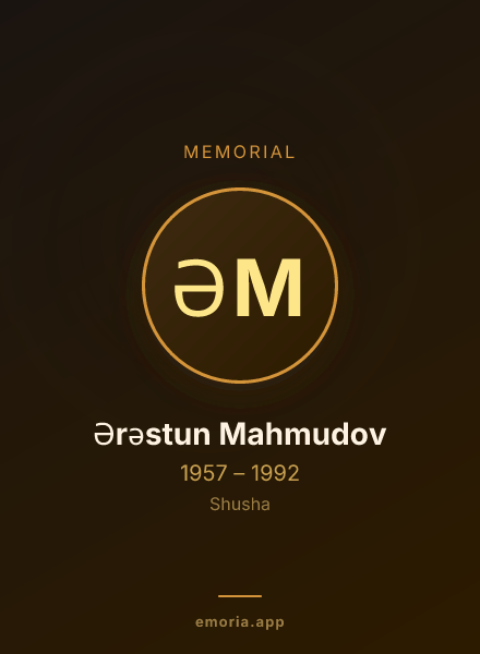 Memorial portrait of Ərəstun Mahmudov