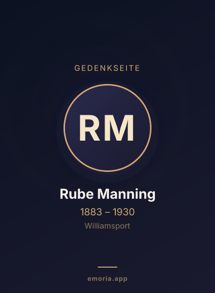 Gedenkportrait von Rube Manning