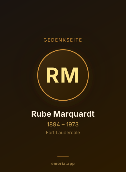 Gedenkportrait von Rube Marquardt