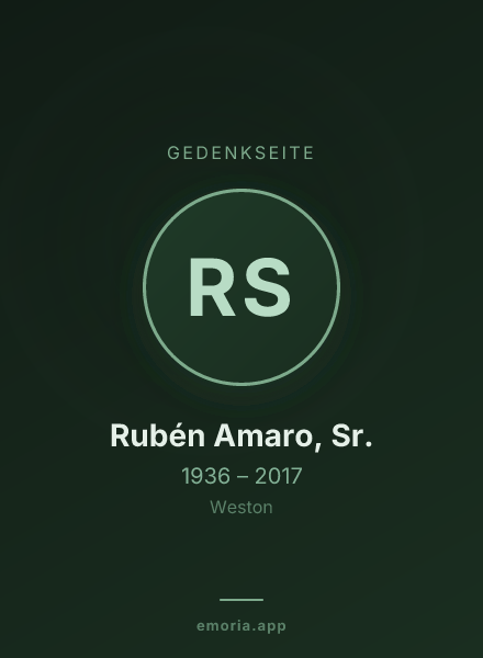 Gedenkportrait von Rubén Amaro, Sr.