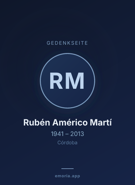 Gedenkportrait von Rubén Américo Martí