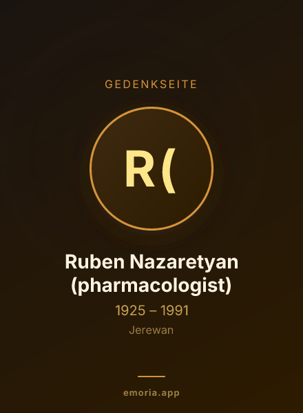 Gedenkportrait von Ruben Nazaretyan (pharmacologist)