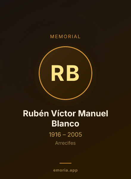 Memorial portrait of Rubén Víctor Manuel Blanco