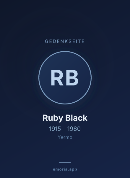 Gedenkportrait von Ruby Black
