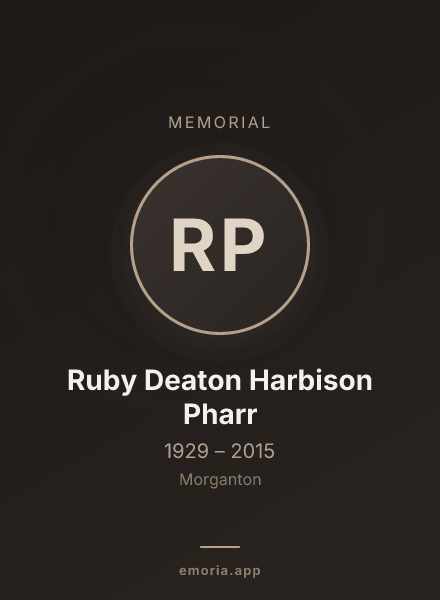 Memorial portrait of Ruby Deaton Harbison Pharr