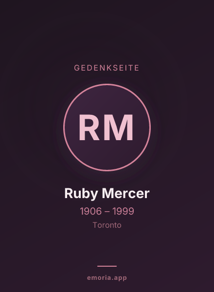 Gedenkportrait von Ruby Mercer