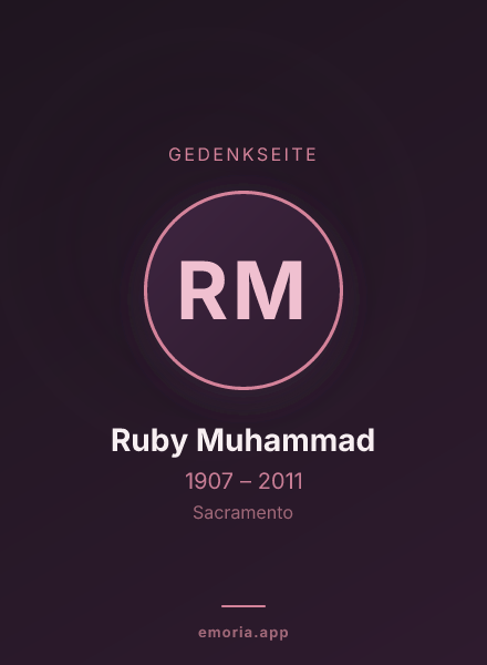 Gedenkportrait von Ruby Muhammad
