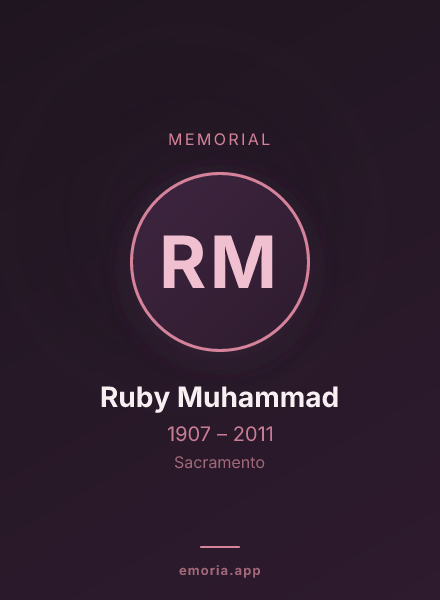 Memorial portrait of Ruby Muhammad
