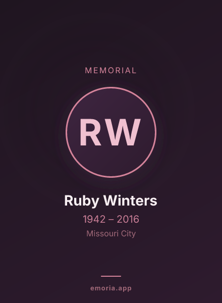 Memorial portrait of Ruby Winters