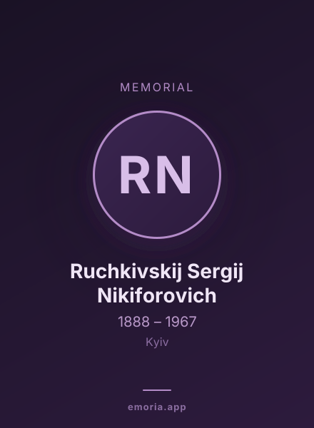 Memorial portrait of Ruchkivskij Sergij Nikiforovich