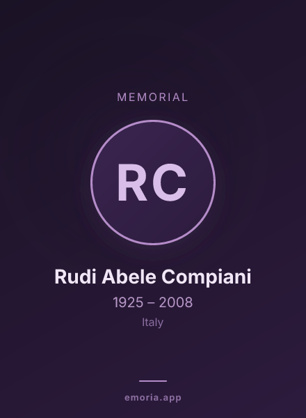 Memorial portrait of Rudi Abele Compiani