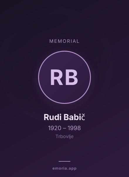 Memorial portrait of Rudi Babič