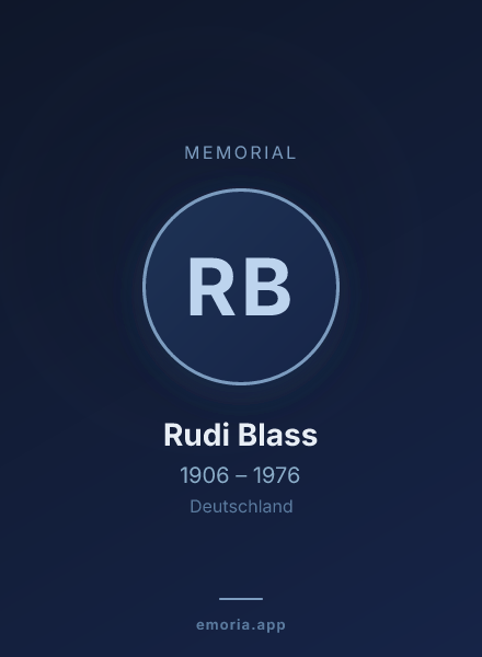 Memorial portrait of Rudi Blass