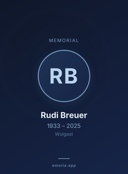 Memorial portrait of Rudi Breuer
